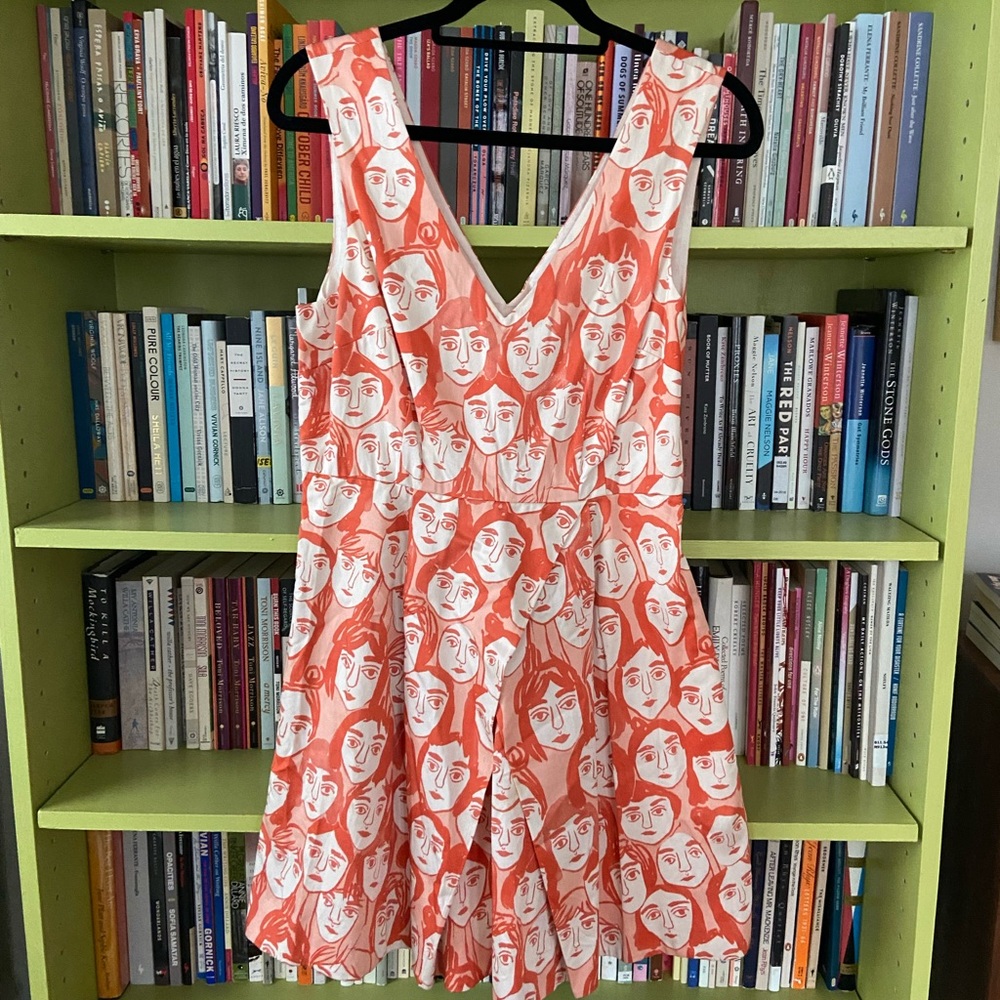 leah reena goren for anthropologie orange poker face dress size 8